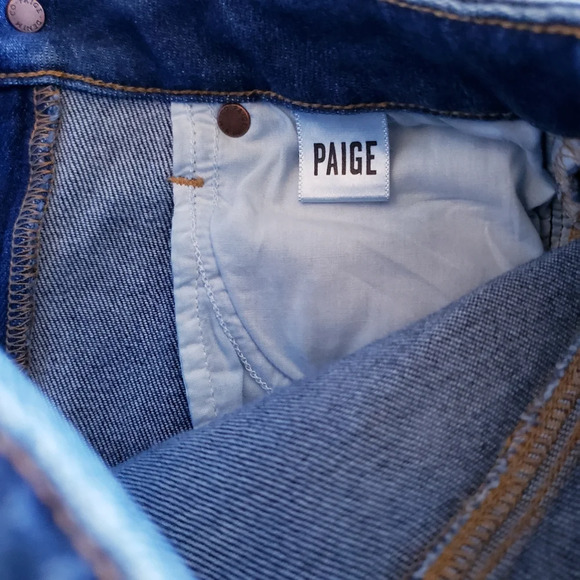 Paige Dark Wash Hoxton Slim Hampton Stretch Mid Rise Women's Blue Jeans Size 24 - Picture 10 of 13